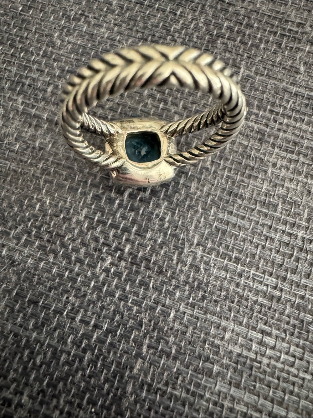 David Yurman PETITE ALBION® RING
Sterling Silver with Blue Topaz and Diamonds, - Picture 4 of 11